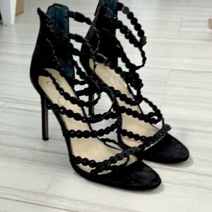 Jessica Simpson Black Studded Heeled Sandals, Size 9.5/10